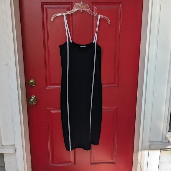 Bebe Y2K Black Bodycon Midi Dress - Picture 1 of 4